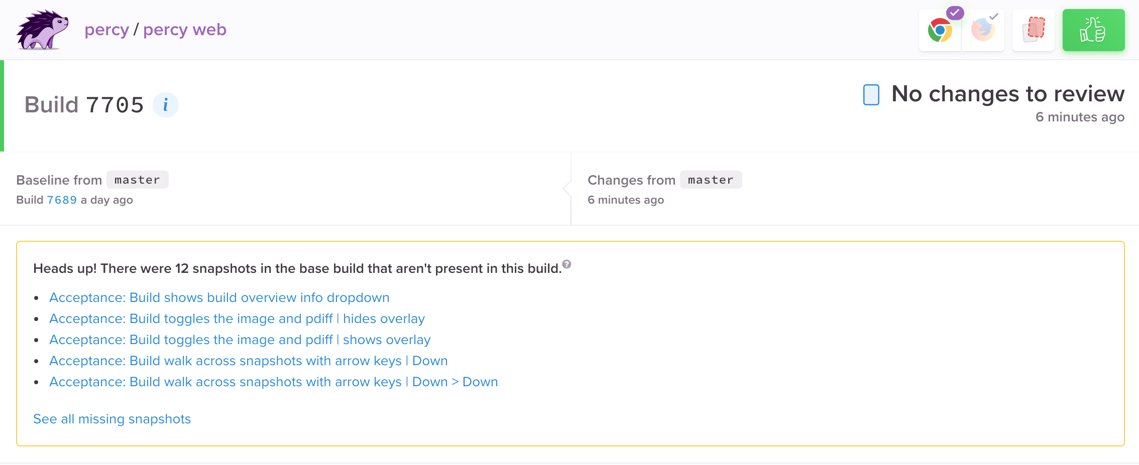 Allinone visual testing and review platform Percy